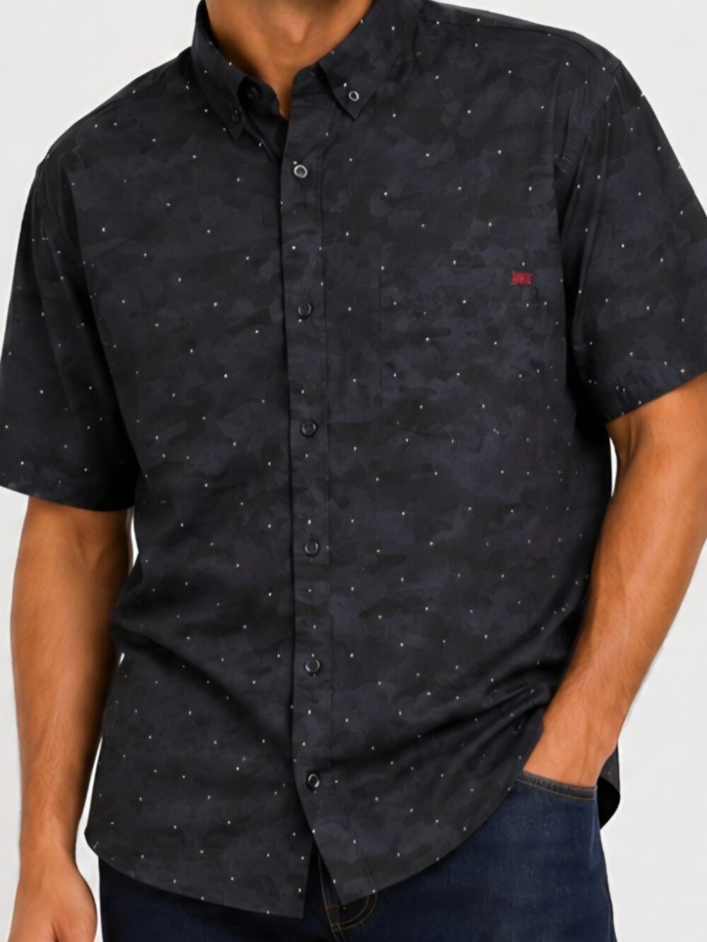 RSVLTS ROUGH RIDER BANDANA KUNUFLEX BUTTON-UP SHORT SLEEVE